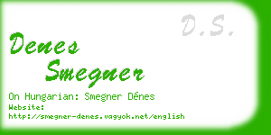 denes smegner business card